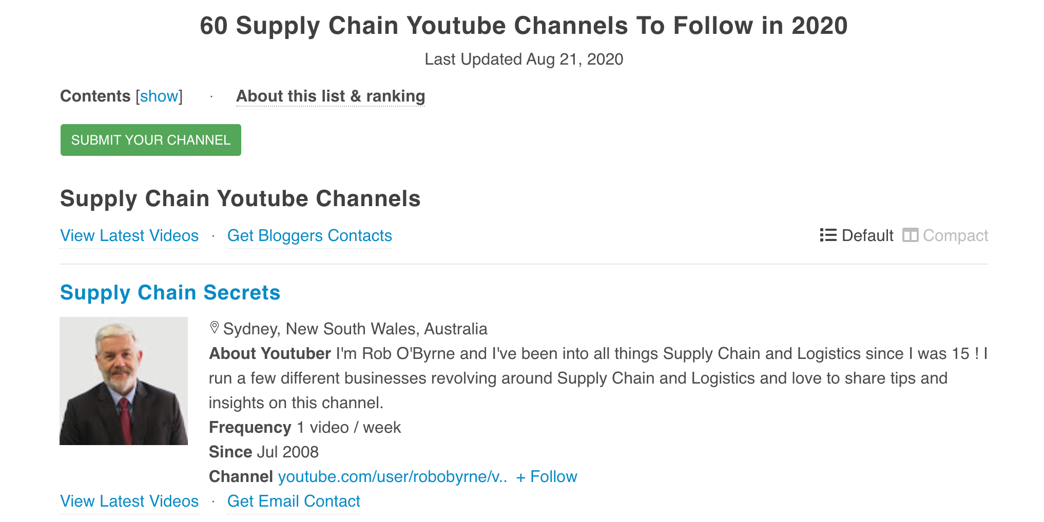 60 Supply Chain Youtube Channels To Follow in 2020